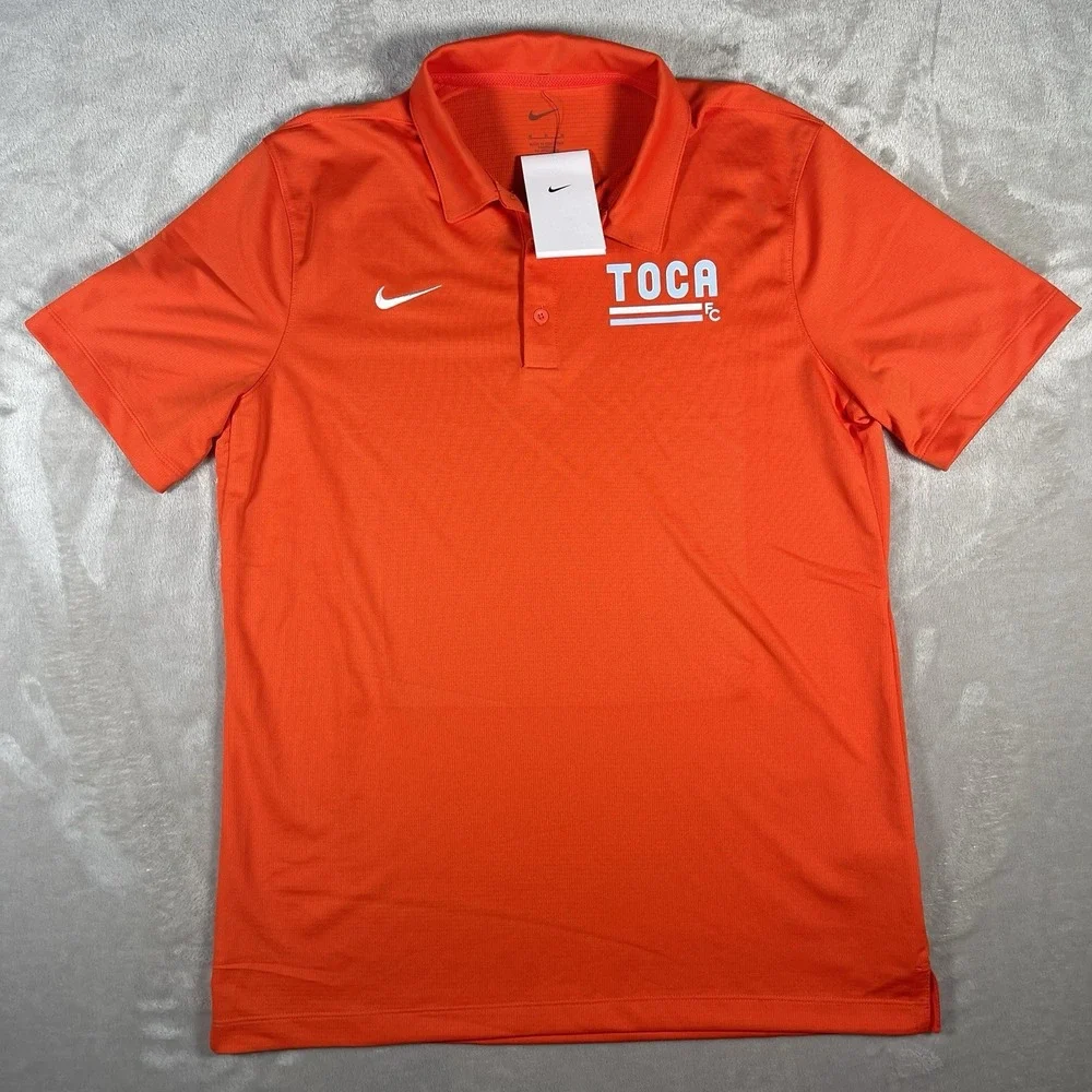 Nike Dri-Fit Franchise Orange Short Sleeve Polo Golf Toca‎ FC Mens Medium